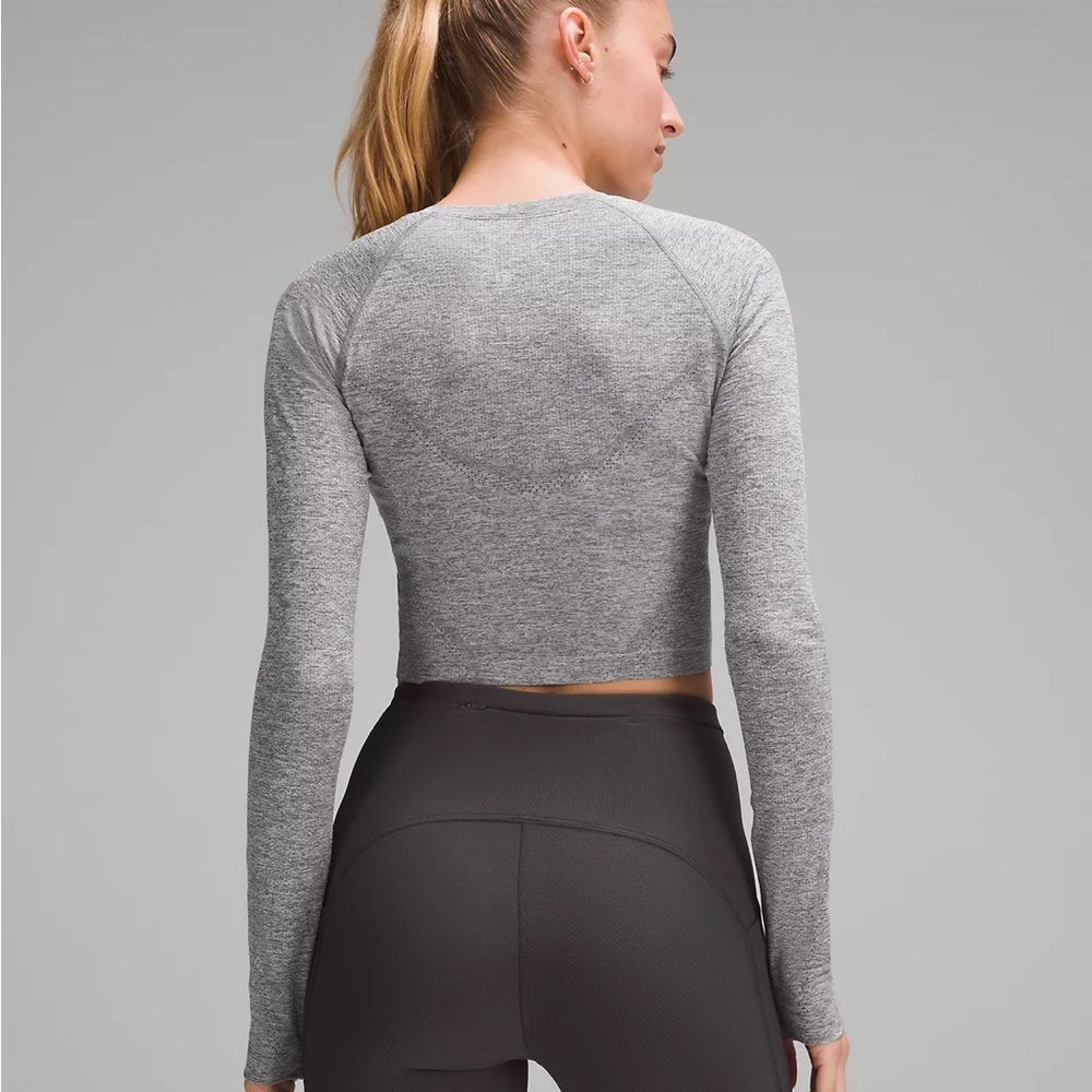 Lululemon grey long sleeve cropped swiftly tech